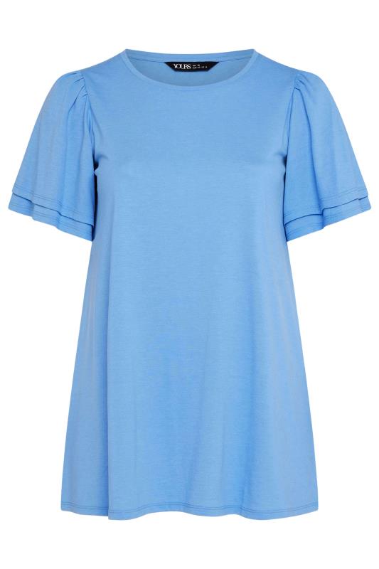 YOURS Plus Size Blue Double Angel Sleeve T-Shirt | Yours Clothing  6