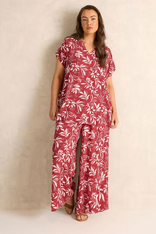  EVANS Curve Set Orange Leaf Print