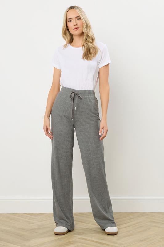 LTS Tall Charcoal Grey Waffle Lounge Trousers | Long Tall Sally 1