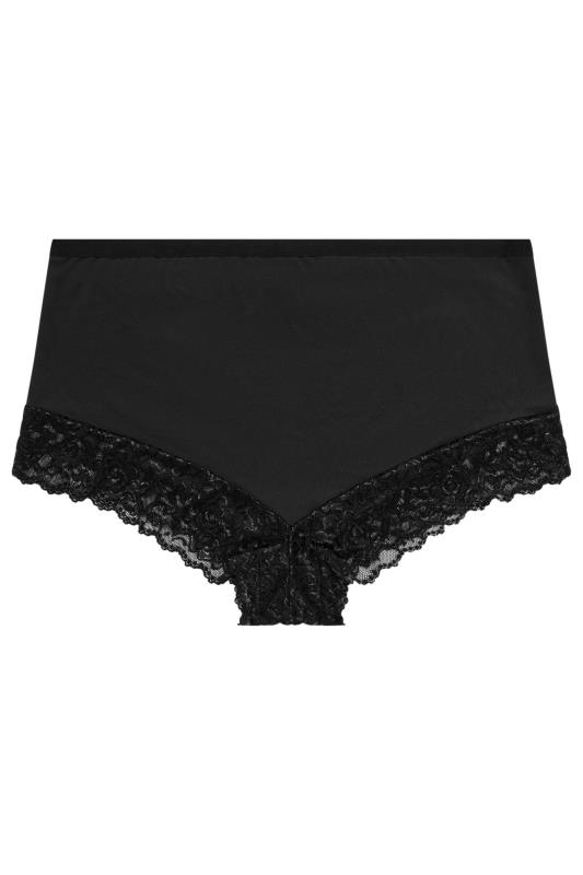 YOURS Plus Size 3 PACK Black Lace Trim Briefs | Yours Clothing  7