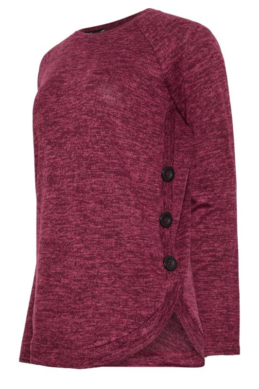 LTS Tall Burgundy Red Side Button Soft Touch Top | Long Tall Sally 5