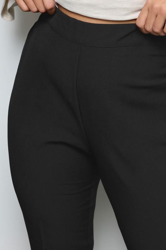 Plus Size Black Elasticated Tapered Stretch Trousers | Yours Clothing 4