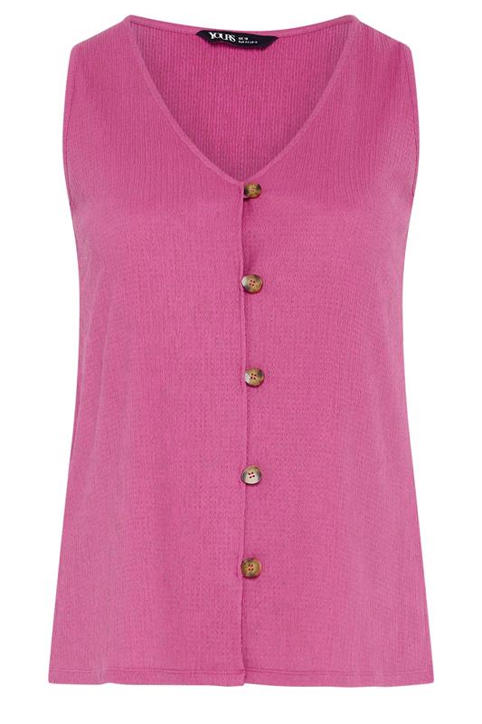 YOURS Plus Size Pink Textured Waistcoat | Yours Clothing 5
