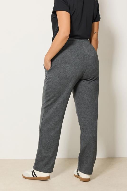 YOURS Plus Size Grey Tie Straight Leg Joggers | Yours Clothing 2