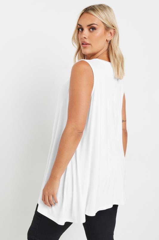 Plus Size White Swing Vest Top | Yours Clothing 3