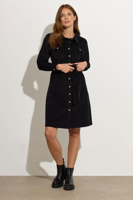  M&Co Black Cord Shirt Dress