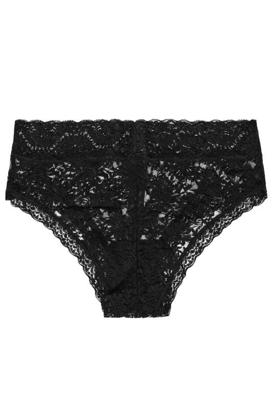 YOURS Plus Size 3 PACK Black Lace Brazilian Briefs | Yours Clothing  7