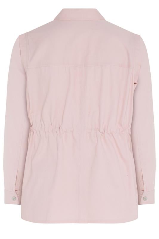 YOURS Plus Size Light Pink Carpenter Jacket | Yours Clothing 7