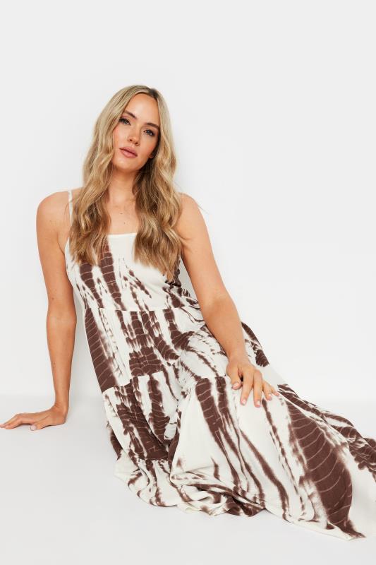 LTS Tall Women's Brown Tie Dye Strappy Midaxi Dress | Long Tall Sally 1