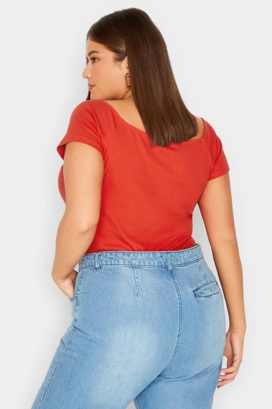 LTS Tall Women's Red Bardot Short Sleeve Top | Long Tall Sally 3