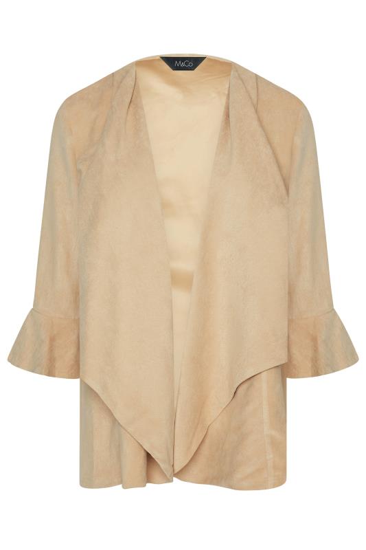 M&Co Beige Brown Suedette Waterfall Jacket | M&Co 6