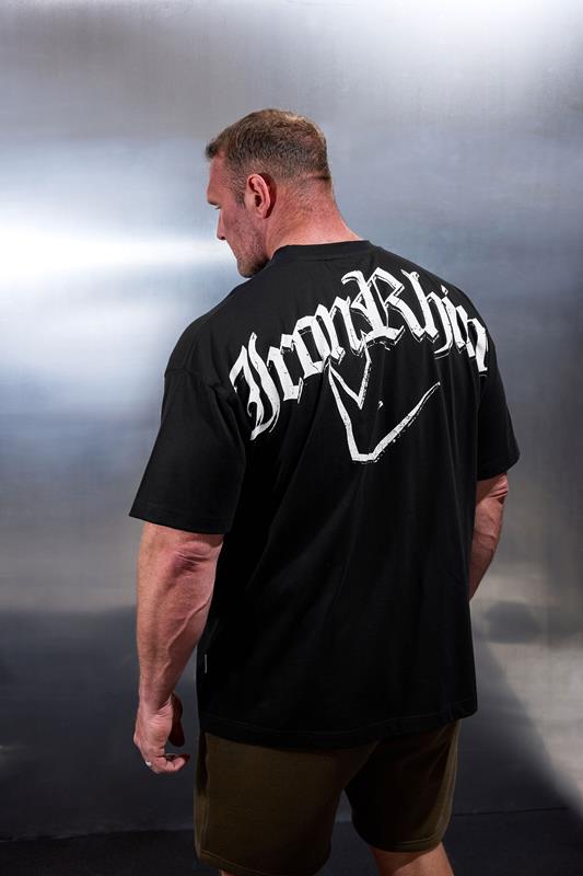 IronRhino Big & Tall Black Old English Logo T-Shirt