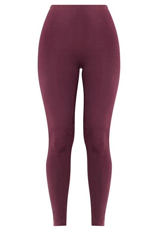  LTS Tall Burgundy Red Cotton Stretch Leggings