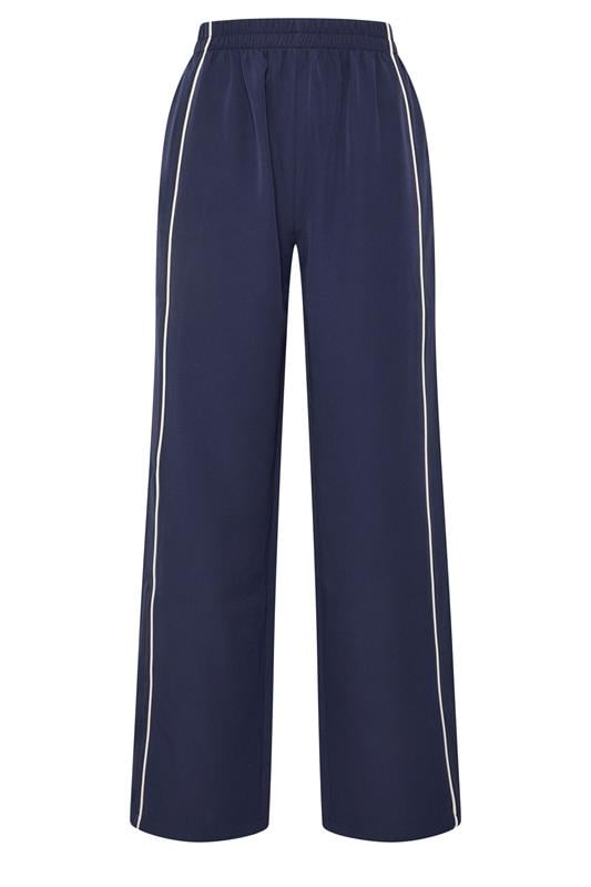 LTS Tall Women's Navy Blue Piped Wide Leg Trousers | Long Tall Sally 6