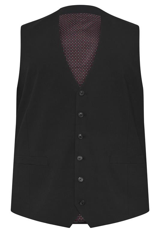 D555 Big & Tall Black Suit Waistcoat | BadRhino 4