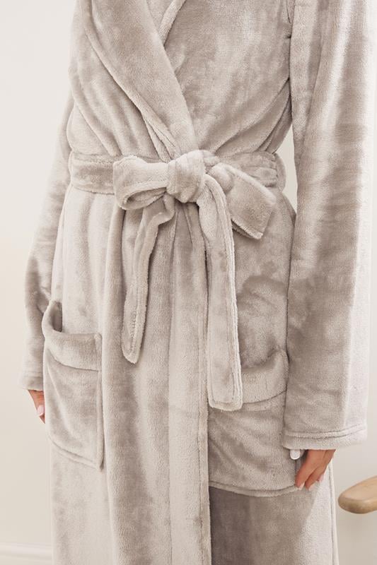 LTS Tall Stone Brown Super Luxe Maxi Dressing Gown | Long Tall Sally 4