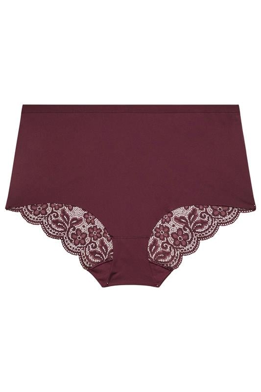 YOURSET 3 PACK Plus Size Red Lace Back High Waisted Knickers | Yours Curve 9