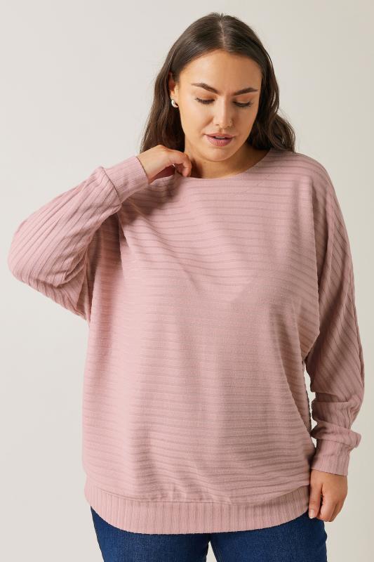 EVANS Plus Size Pink Ribbed Jumper | Evans 2