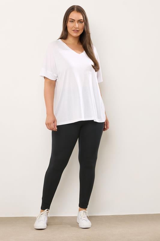 EVANS 2 PACK Plus Size Black Stretch Leggings | Evans 3