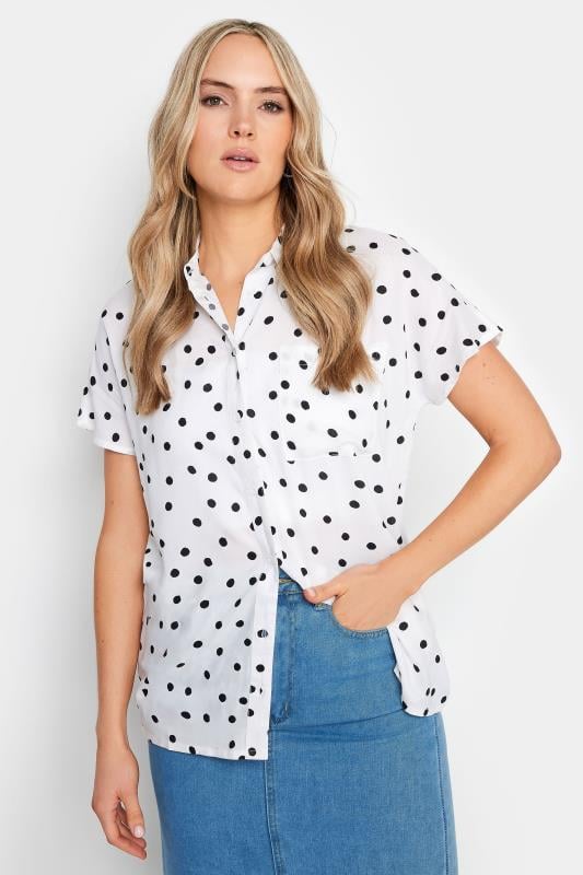 LTS Tall White Polka Dot Shirt | Long Tall Sally 1