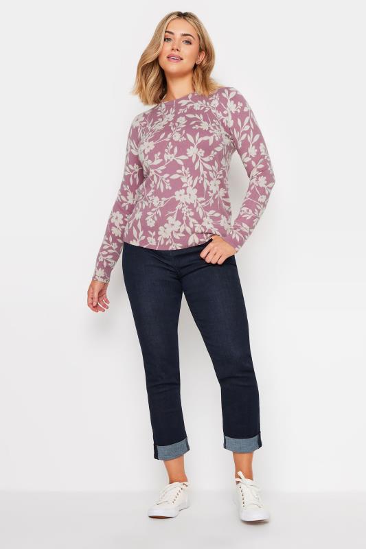 M&Co Pink Floral Print Crew Neck Jumper | M&Co 2