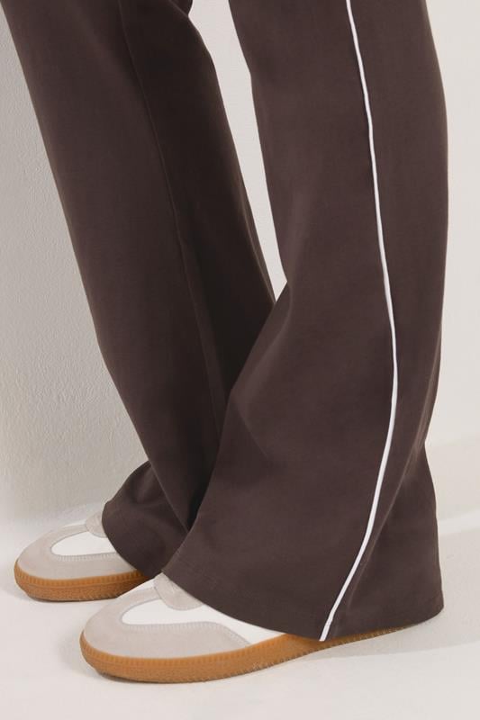 LTS Tall Chocolate Brown Striped Kick Flare Leggings | Long Tall Sally 4
