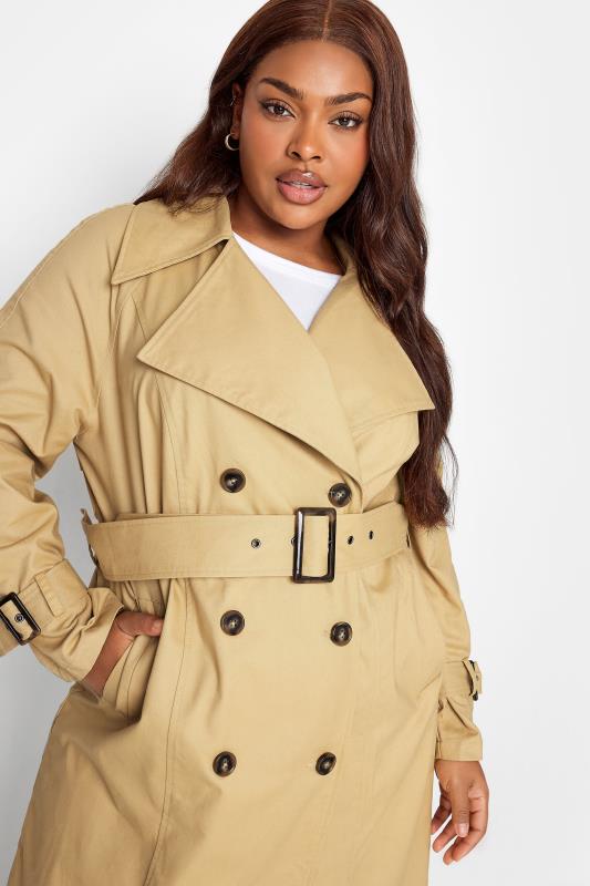 YOURS Plus Size Beige Brown Trench Coat | Yours Clothing 5