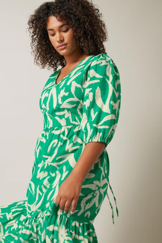 EVANS Plus Size Green Abstract Print Midaxi Dress | Evans  4