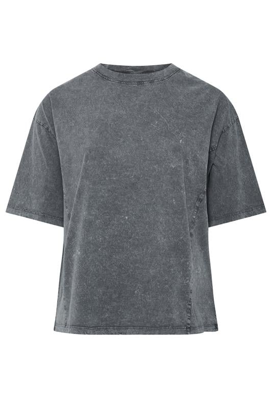 LIMITED COLLECTION Plus Size Grey Acid Wash Seam Detail Top | Yours Clothing 5
