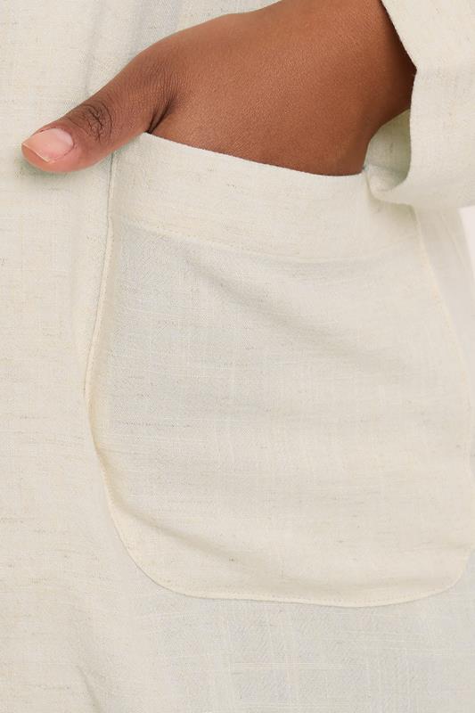 YOURS Plus Size Natural Brown Relaxed Linen Blazer | Yours Clothing 5