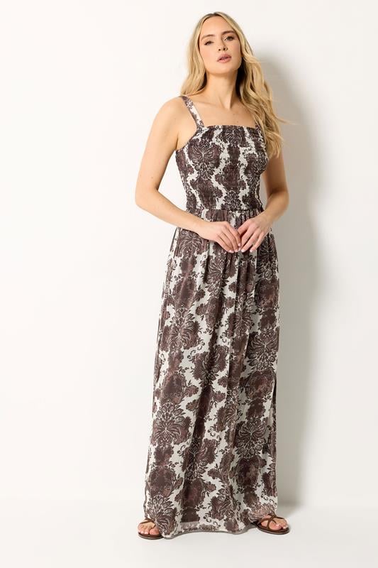 LTS Tall Chocolate Brown Paisley Maxi Dress