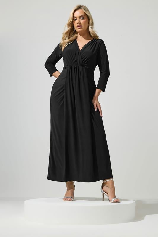 YOURS LONDON Curve Black Maxi Wrap Dress
