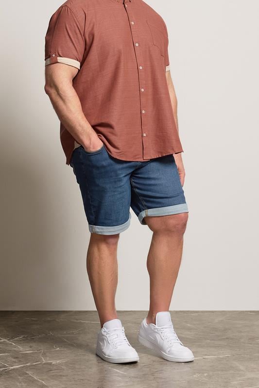 BadRhino Big & Tall Mid Blue Ultra Stretch Denim Short