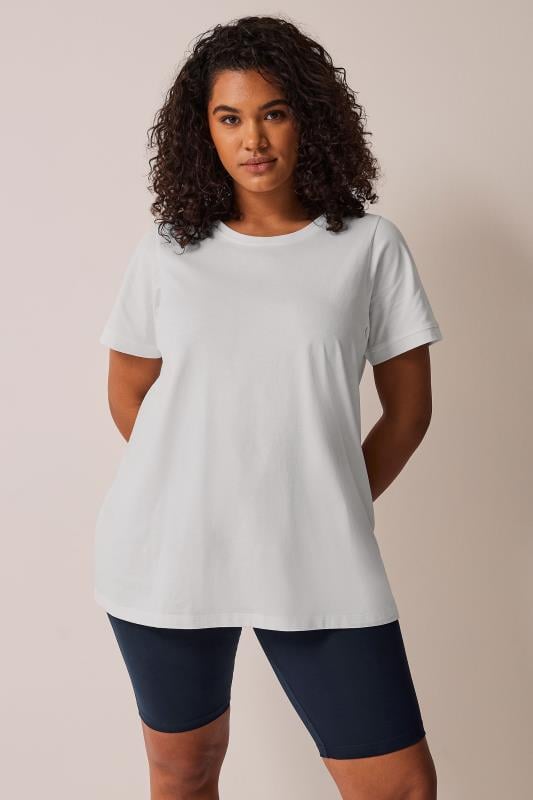 Plus Size  EVANS Curve White Essential T-Shirt
