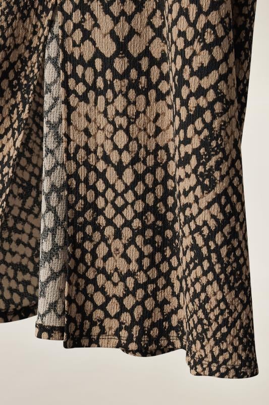 EVANS Curve Plus Size Brown Snake Print Tie Waist Midi Dress | Evans  8