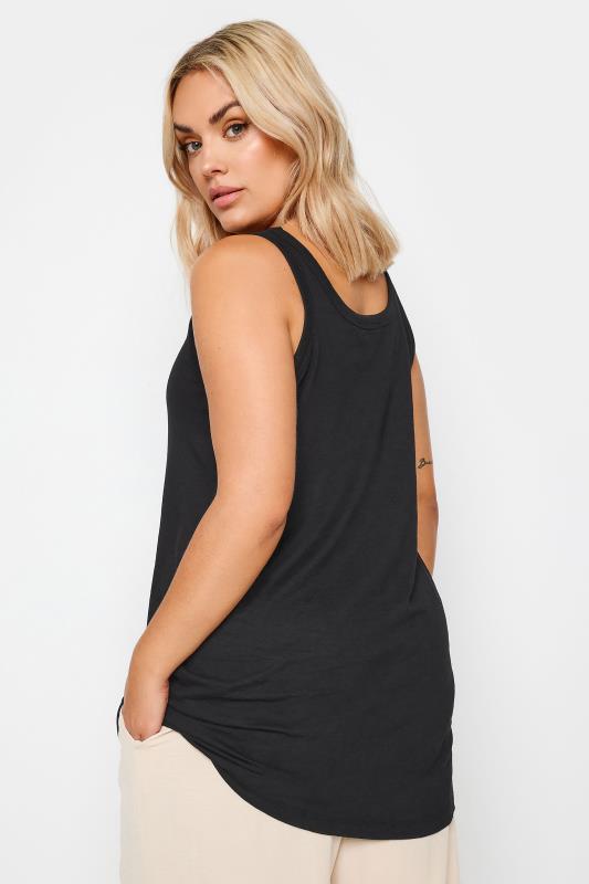 Plus Size Black Vest Top | Yours Clothing 3