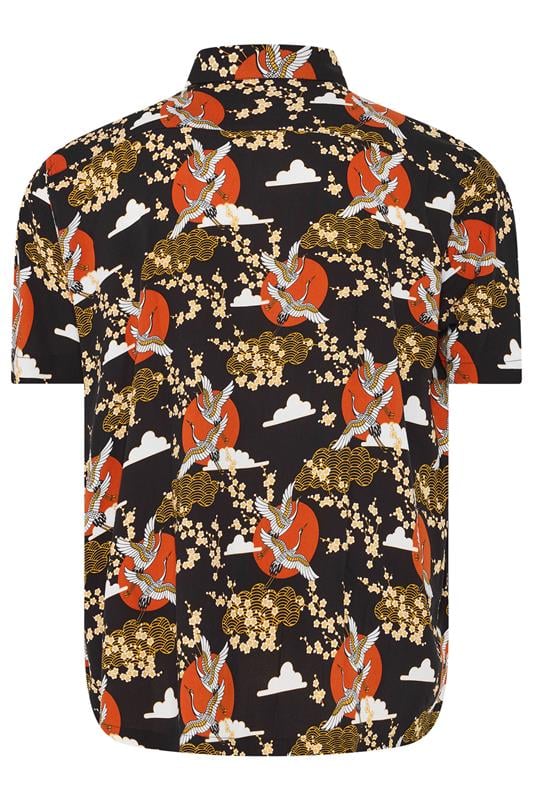 BadRhino Big & Tall Black Japanese Woodblock Print Shirt | BadRhino 7