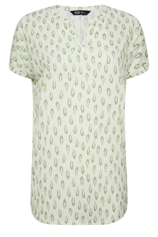 YOURS Curve Plus Size White Animal Print V-Neck Blouse | Yours Clothing  6