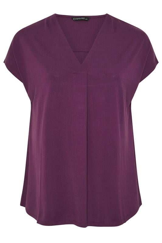 EVANS Curve Purple Premium Jersey Pleat Swing Top | Evans 6