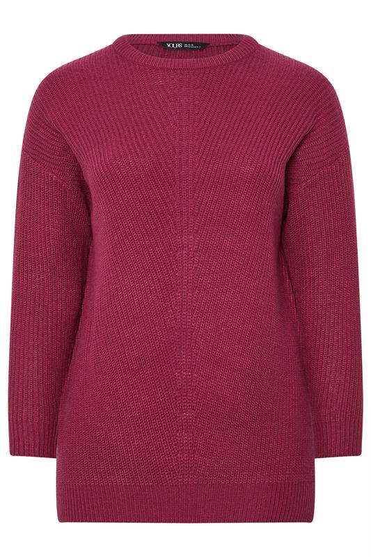 YOURS Plus Size Burgundy Red Essential Knitted Jumper 6
