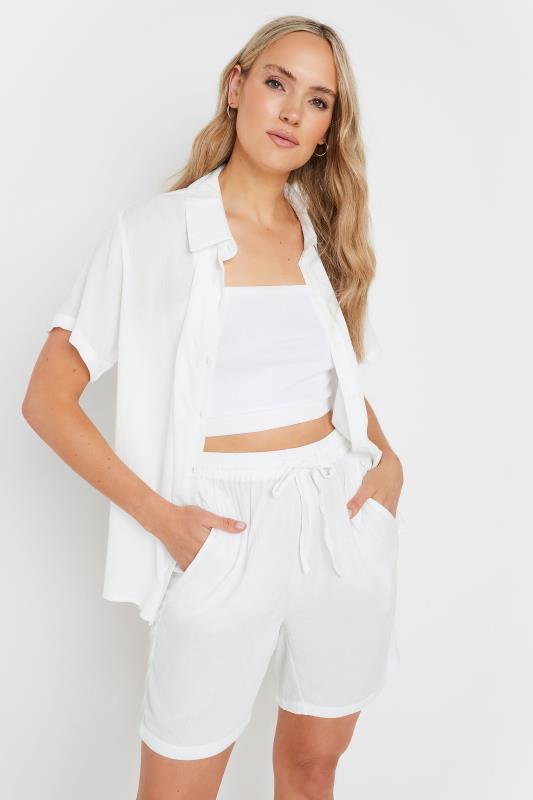 LTS Tall Women's White Textured Shorts | Long Tall Sally 1