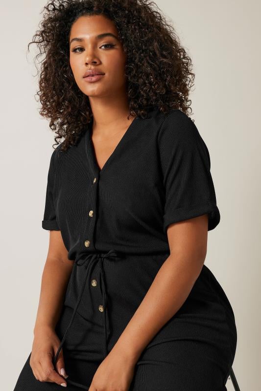 EVANS Plus Size Black Jersey Jumpsuit | Evans 4