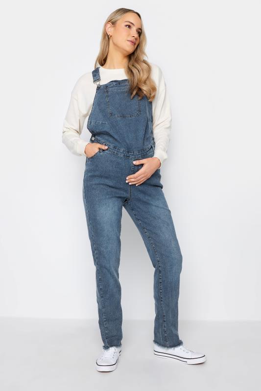 Tall  LTS Maternity Blue Denim Dungarees