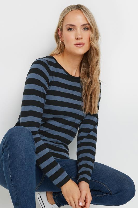 LTS Tall Black and Blue Long Sleeve T-Shirt Top | Long Tall Sally  4