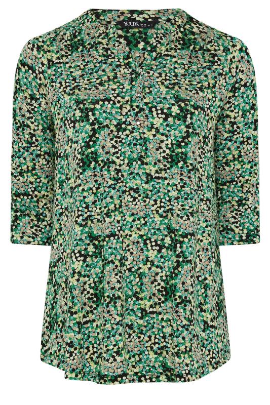 YOURS Plus Size Green Abstract Print Shirt | Yours Clothing 5
