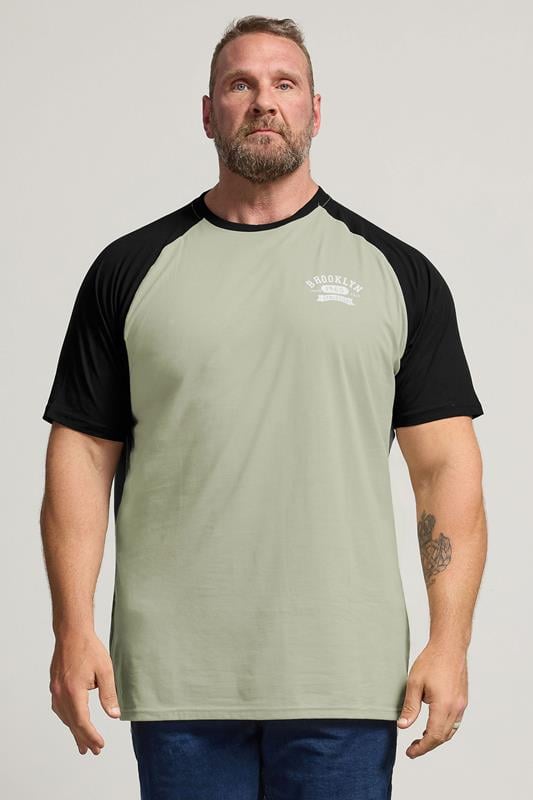 KAM Big & Tall Natural Brown 'Brooklyn' Raglan Tee | BadRhino 1