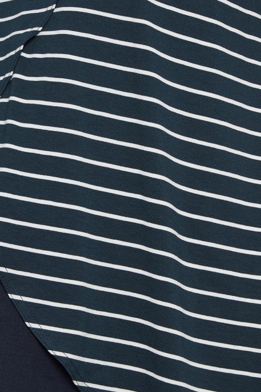 BUMP IT UP MATERNITY Curve Plus Size Navy Blue Stripe Nursing Top | YOURS CLOTHING  5