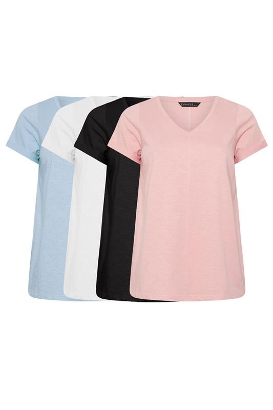  EVANS ESSENTIAL 4 Pack Pink & Blue T-Shirts