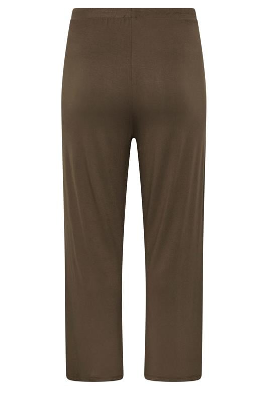 YOURS Plus Size Chocolate Brown Jersey Yoga Pants | Yours Clothing 2