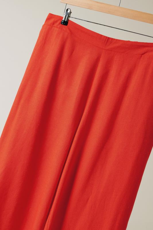 EVANS Plus Size Rust Orange Linen Culottes | Evans  7